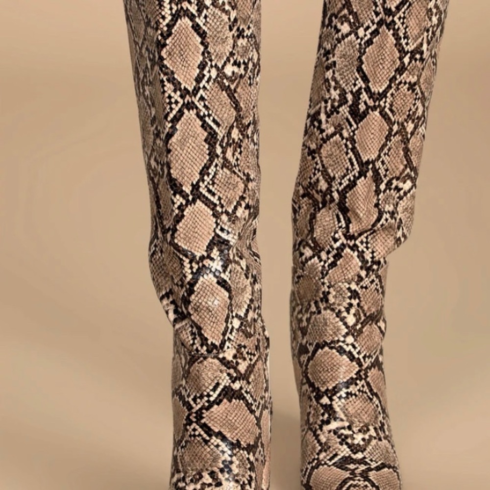 Tan Snake Print Boot 6.5 Brand New - Picture 3 of 4